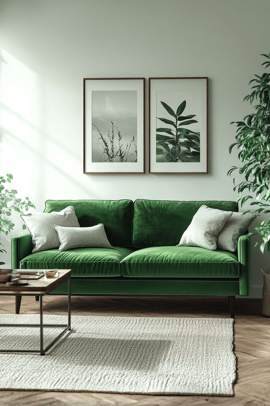 green couch living room ideas