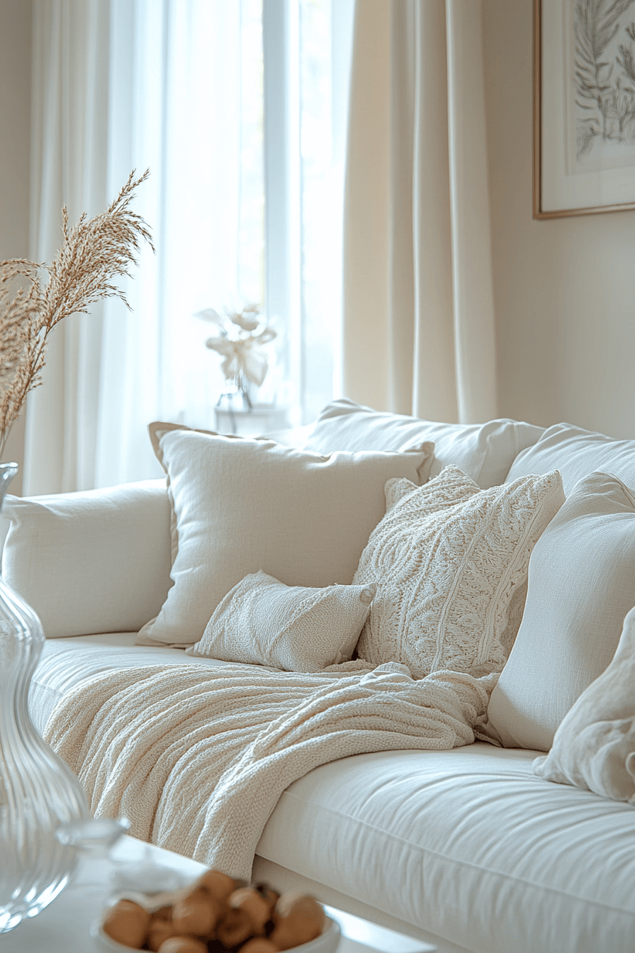 white couch living room