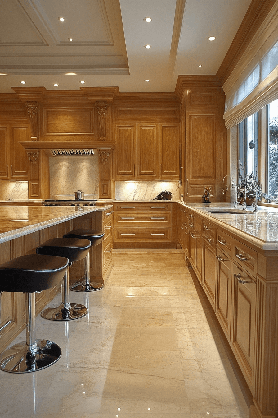 golden oak kitchen cabinets