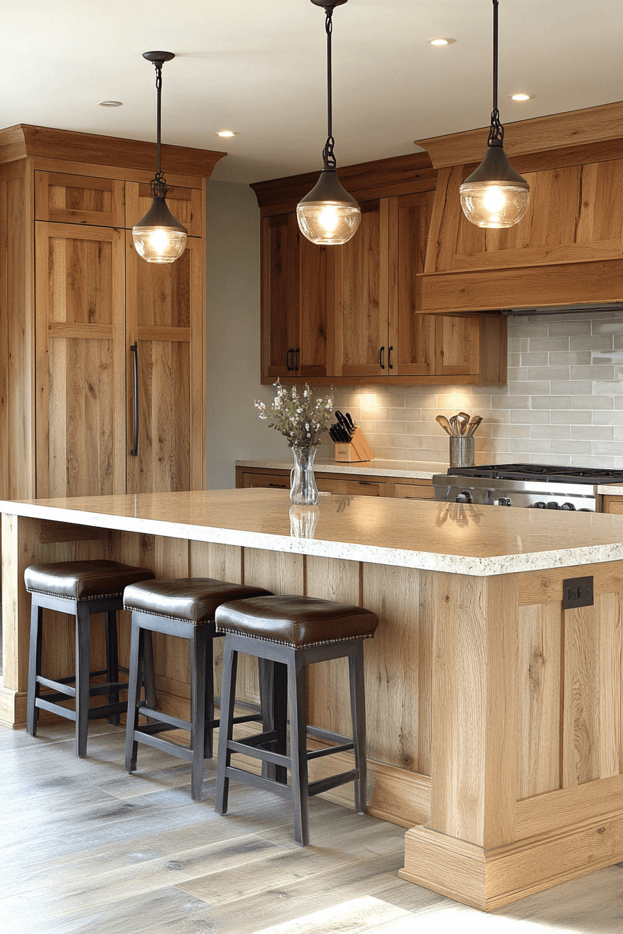 warm wood kitchen cabinets