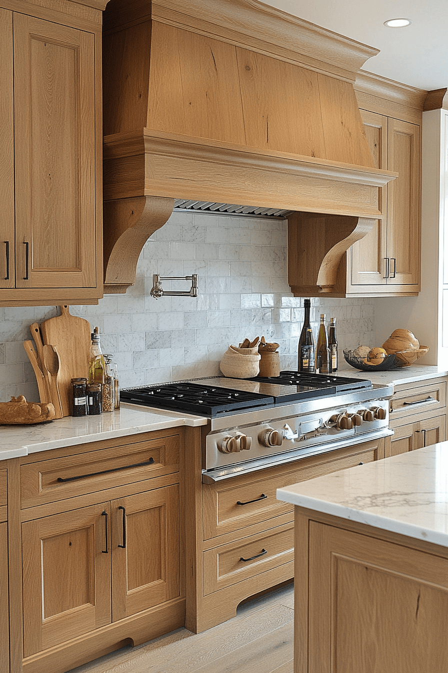 natural oak kitchen cabinets
