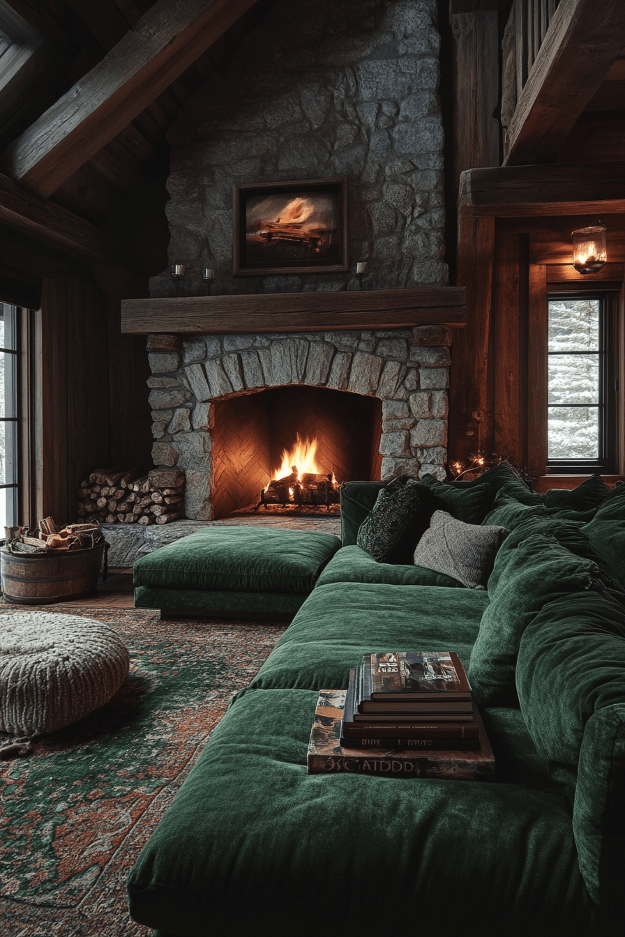 green couch living room ideas