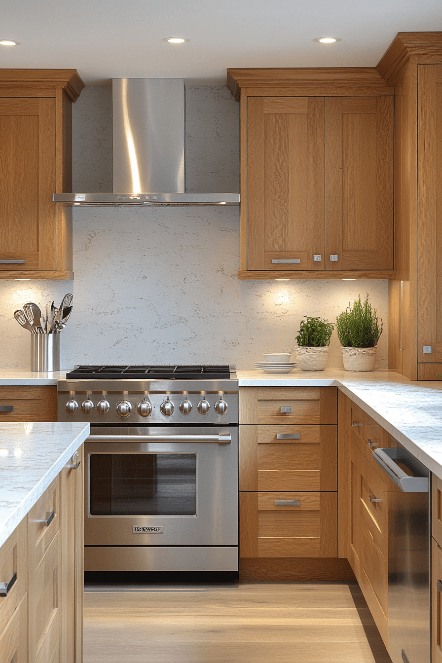 natural oak kitchen cabinets