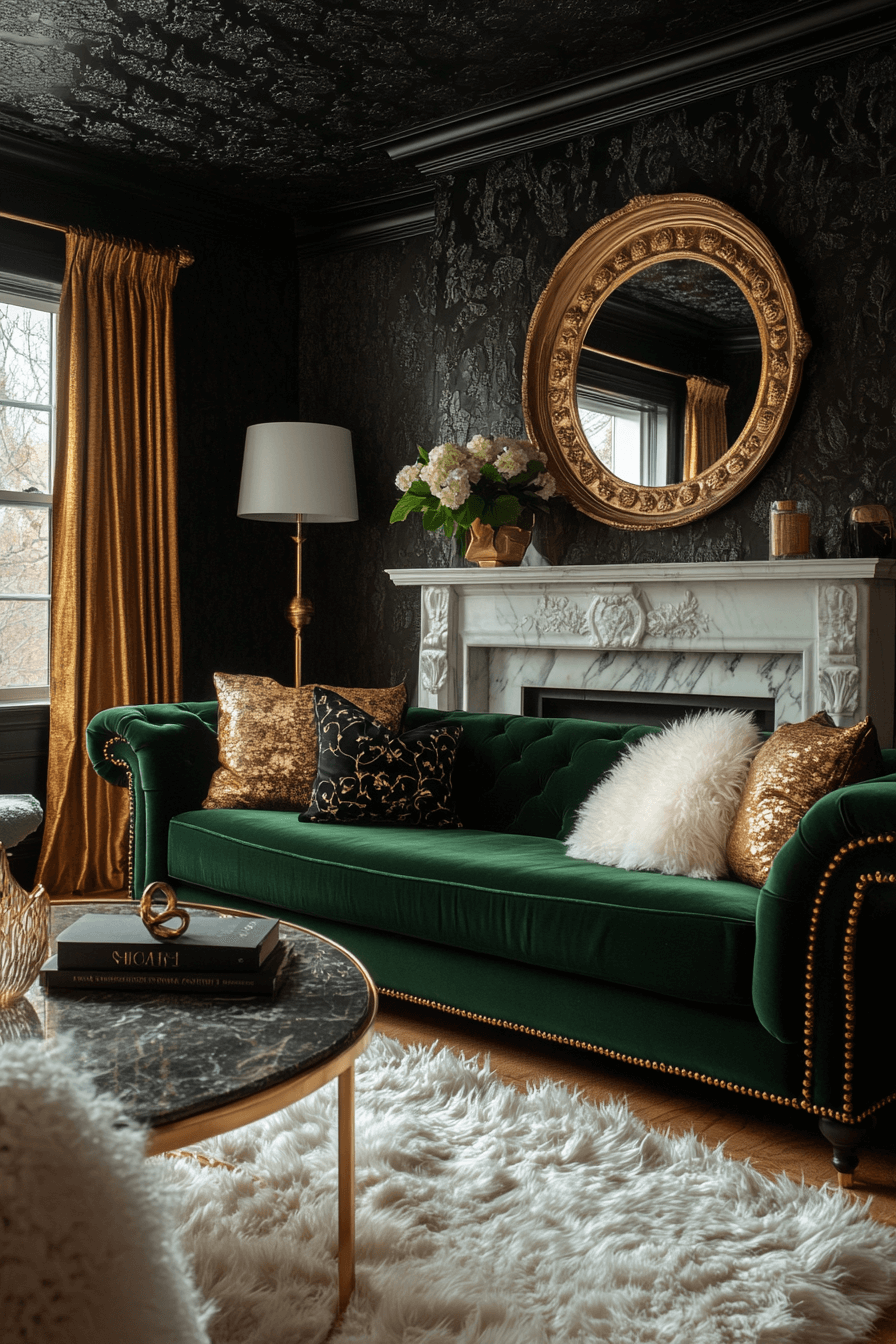 green couch living room ideas