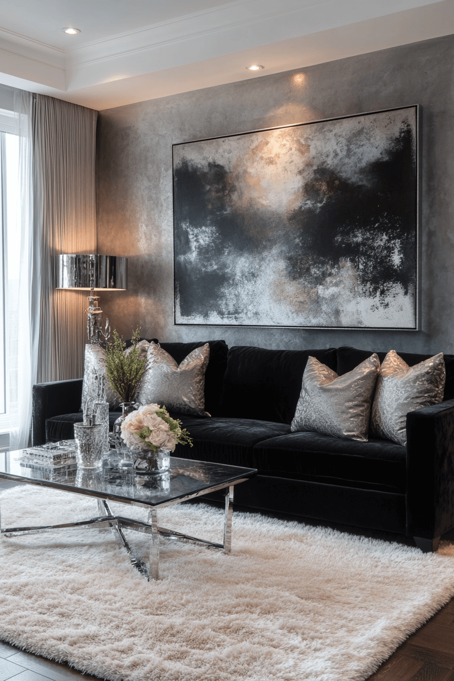 dark couch living room