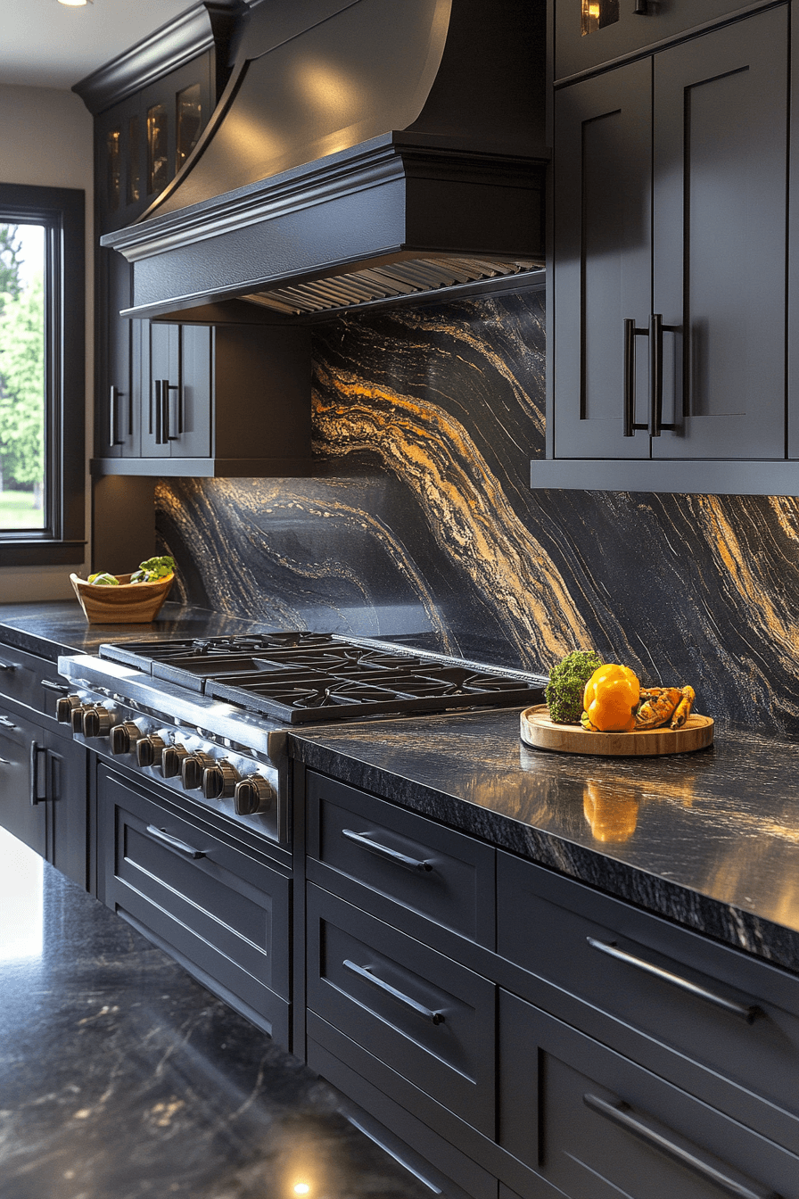 29 Black Granite Countertops Kitchen Ideas That Shine With Contemporary ...