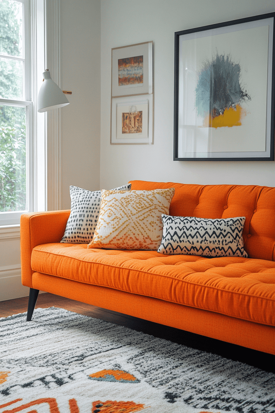 29 Orange Couch Living Room Ideas That Bring Bold Energy and Joy - My ...