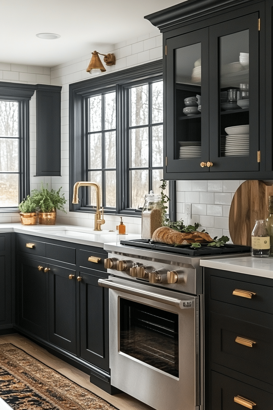 29 Black Cabinets White Countertops That Blend Drama and Simplicity ...