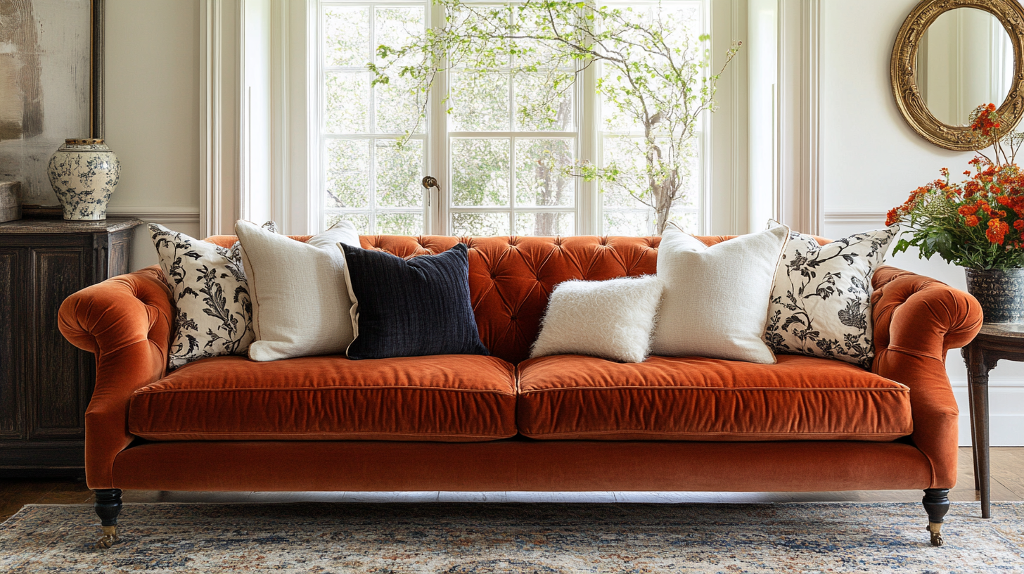 29 Rust Couch Living Room Ideas to Create a Cheerful and Elegant Space ...