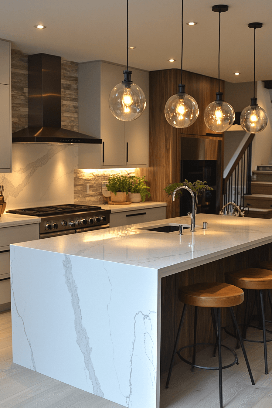 white marble countertops