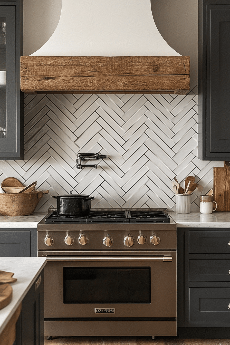 herringbone backsplash