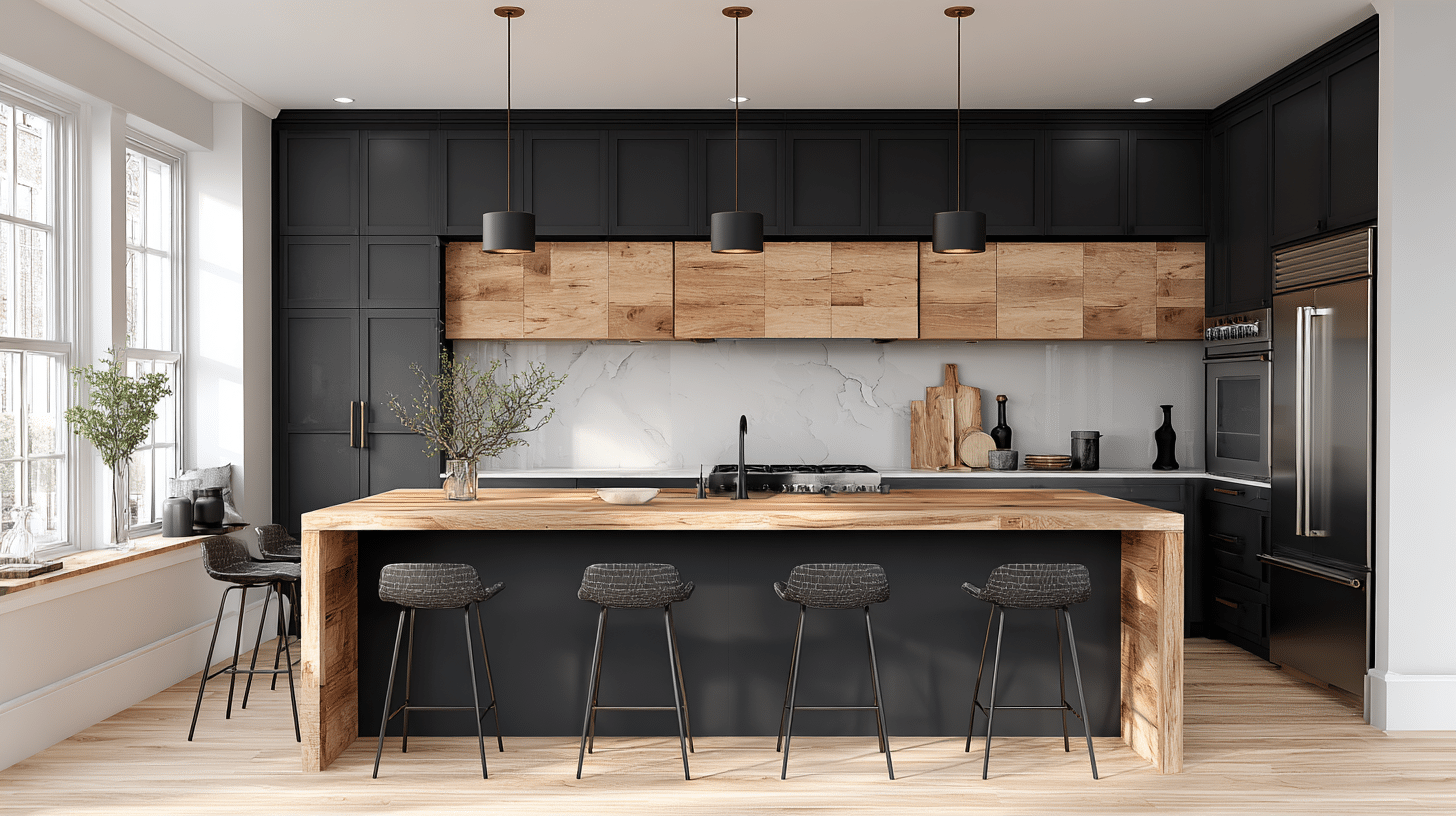 29 Black and Wood Kitchen Looks That Balance Dark and Natural - My ...