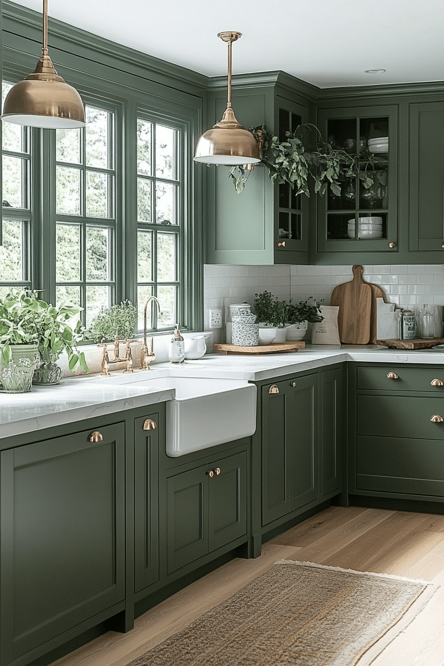 Olive Green Cabinets Kitchen