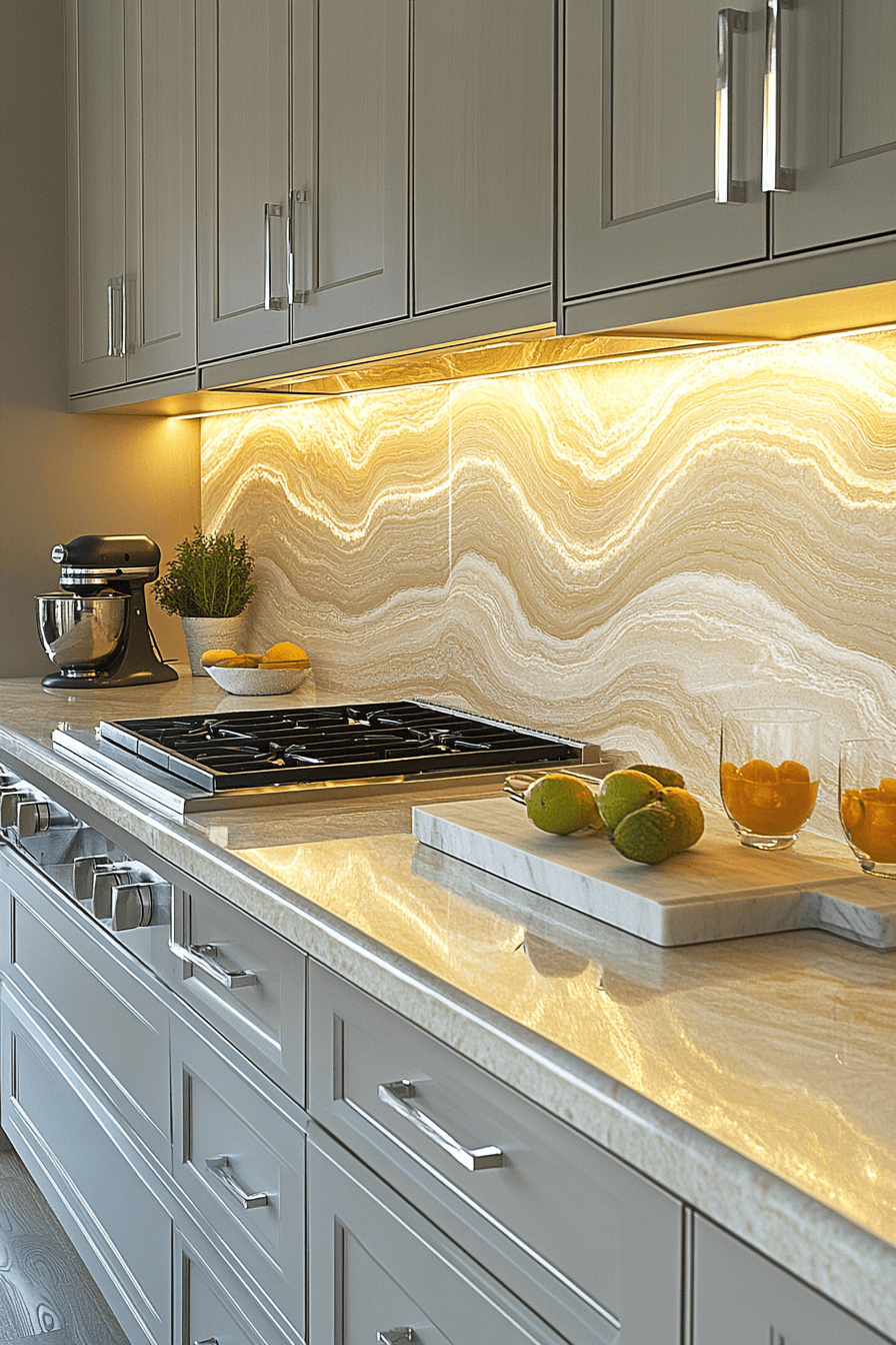 stone backsplash kitchen
