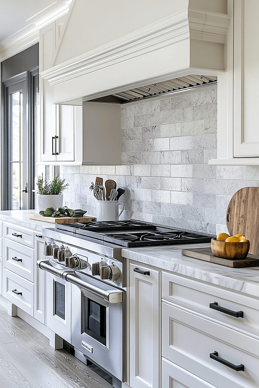 neutral backsplash kitchen