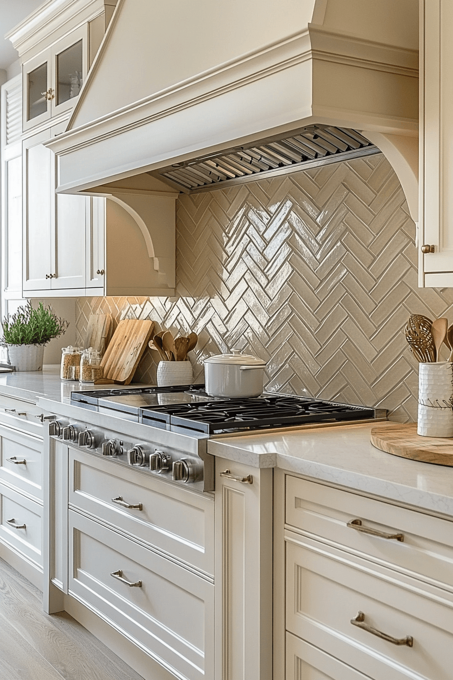 neutral backsplash kitchen