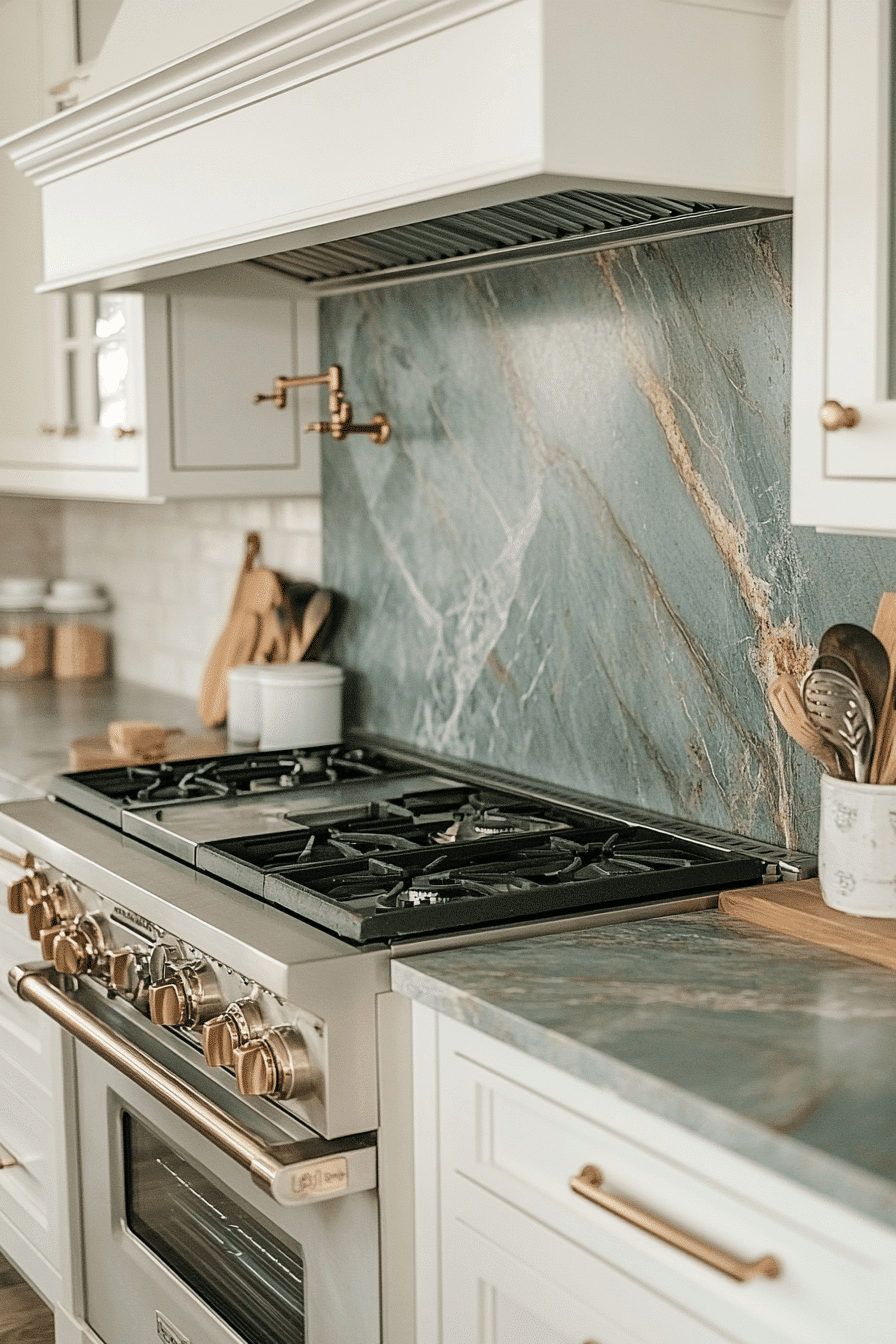green backsplash kitchen