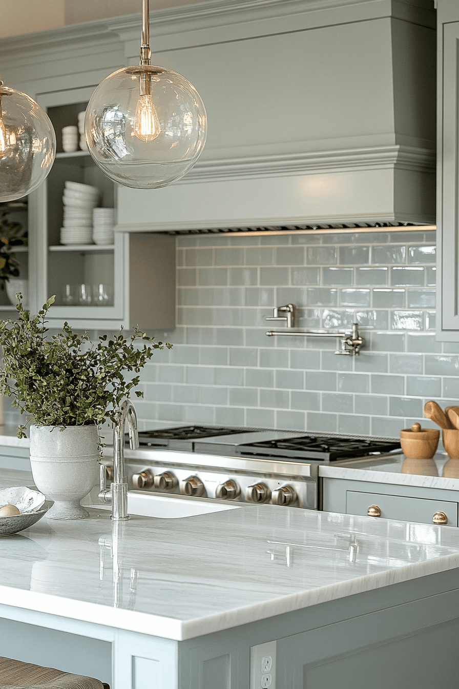 neutral backsplash kitchen