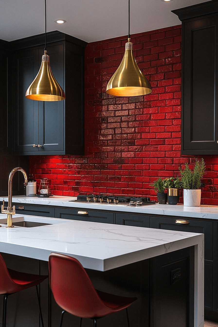 brick backsplash kitchen