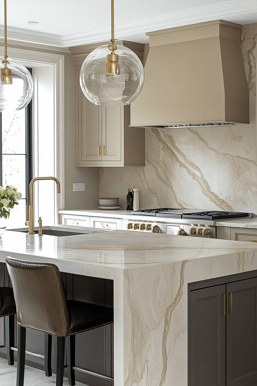 neutral backsplash kitchen