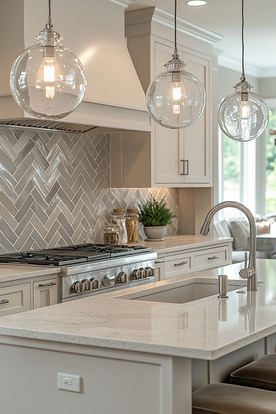 stone backsplash kitchen