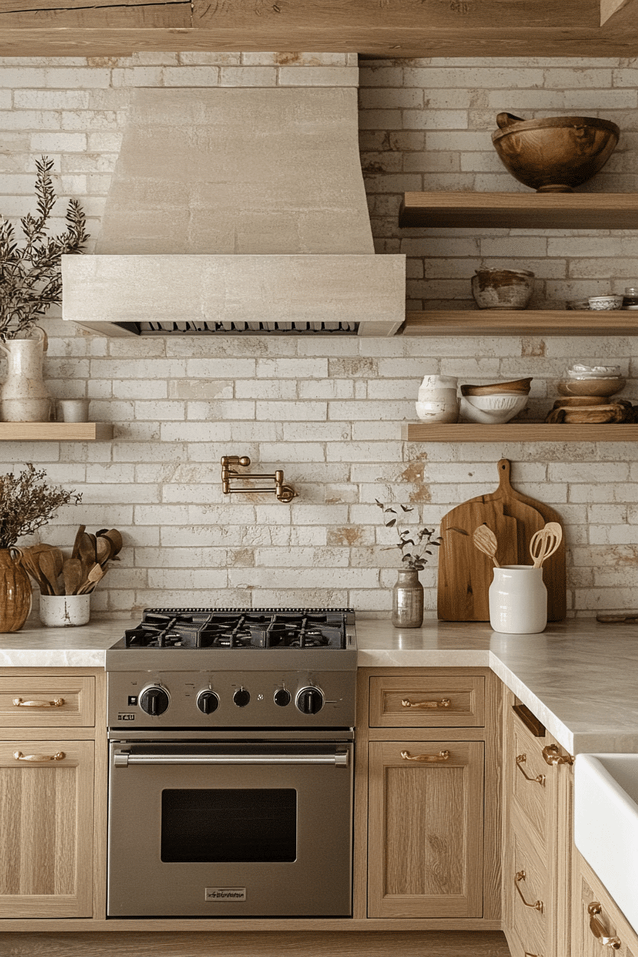 brick backsplash kitchen
