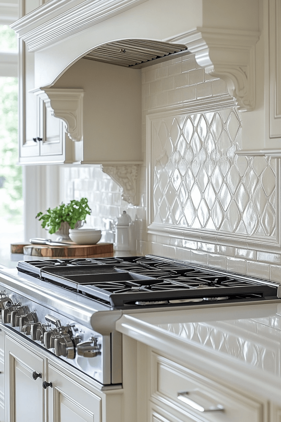 neutral backsplash kitchen