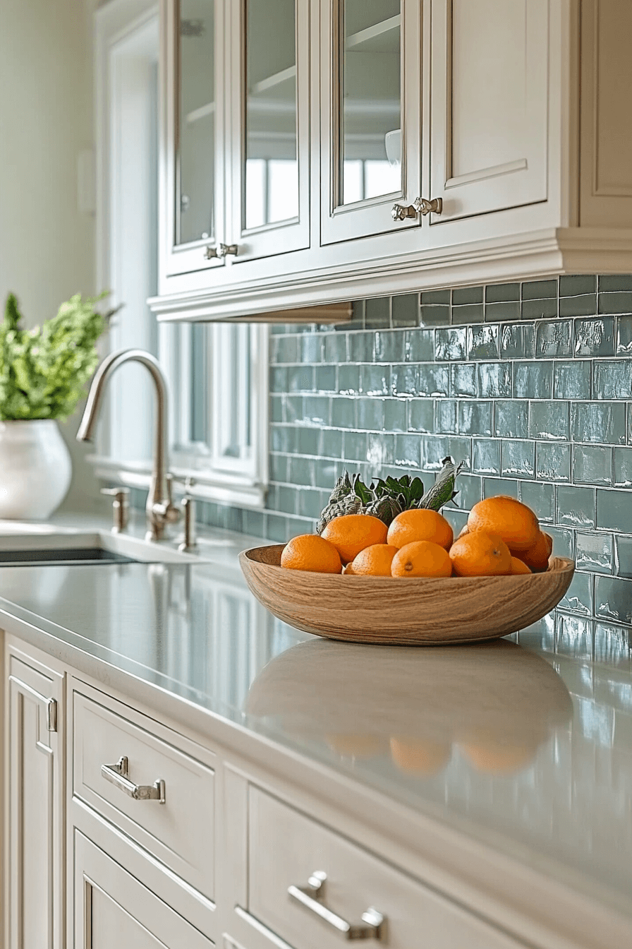 green backsplash kitchen
