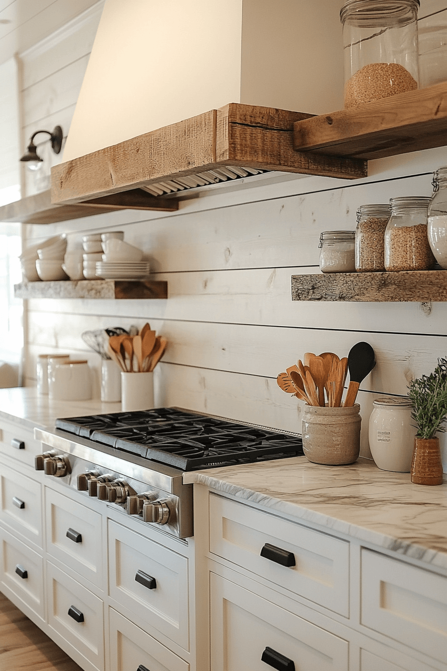 shiplap backsplash kitchen