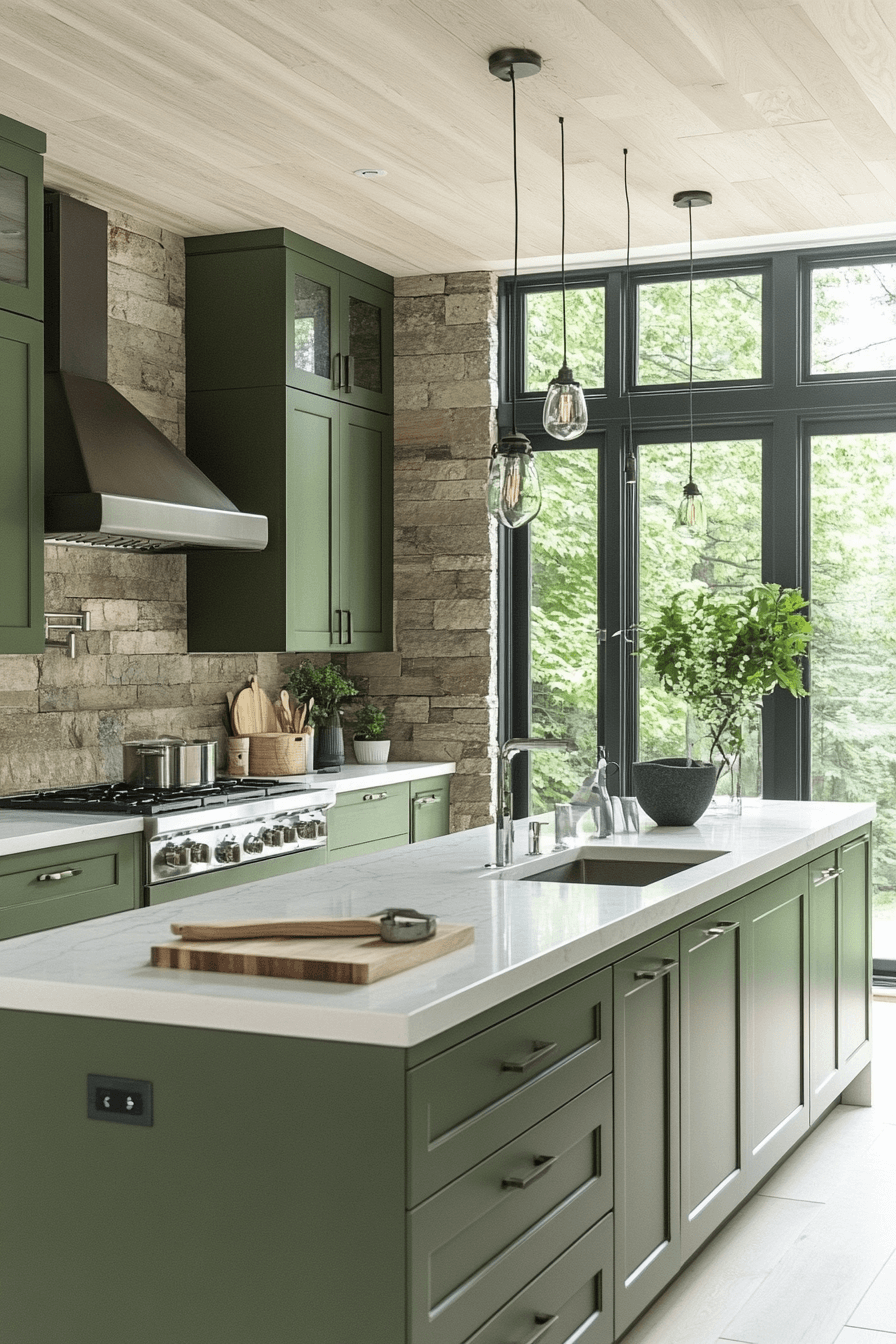 29 Olive Green Cabinets Kitchen Looks That Turn Everyday Cooking Cozy ...