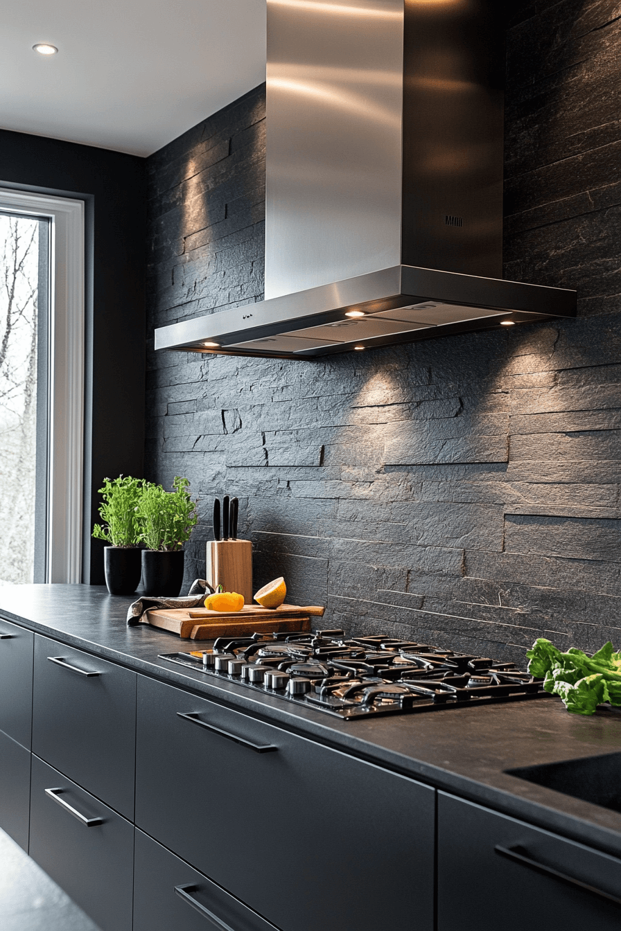 stone backsplash kitchen