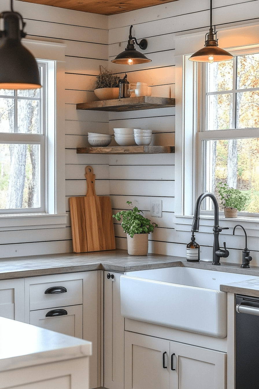 shiplap backsplash kitchen