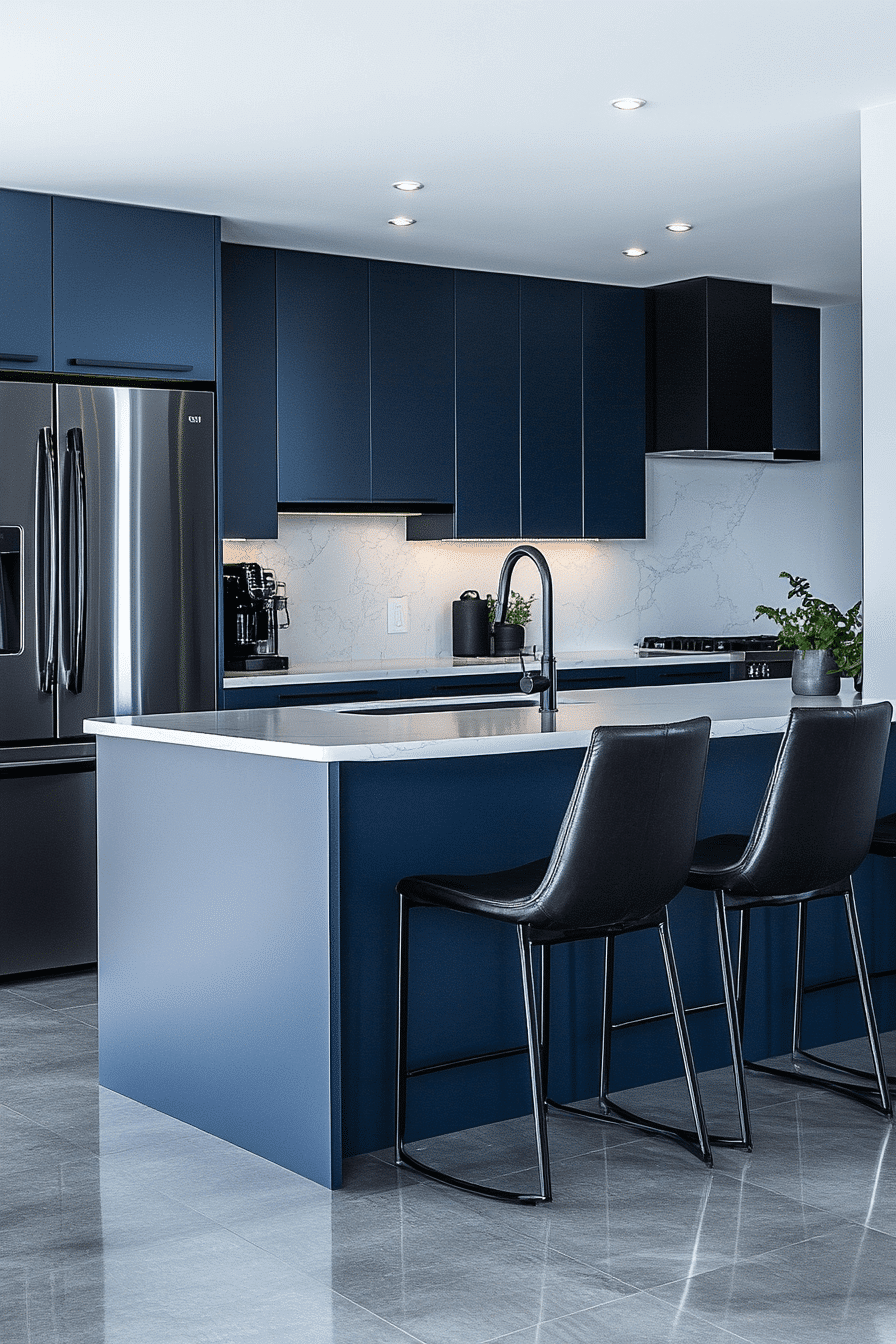 Dark Blue Kitchen Cabinets