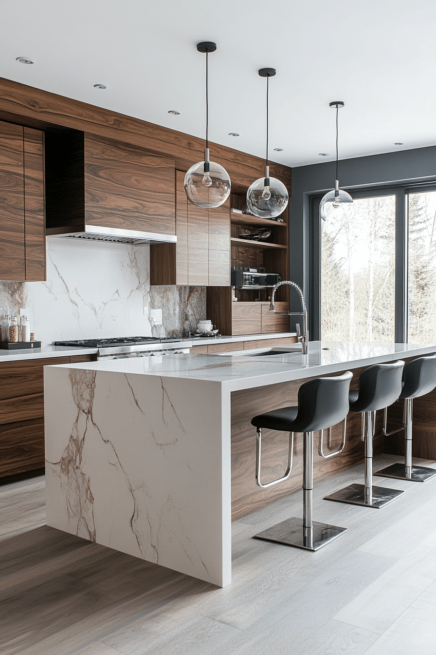 Dark Walnut Kitchen Cabinets