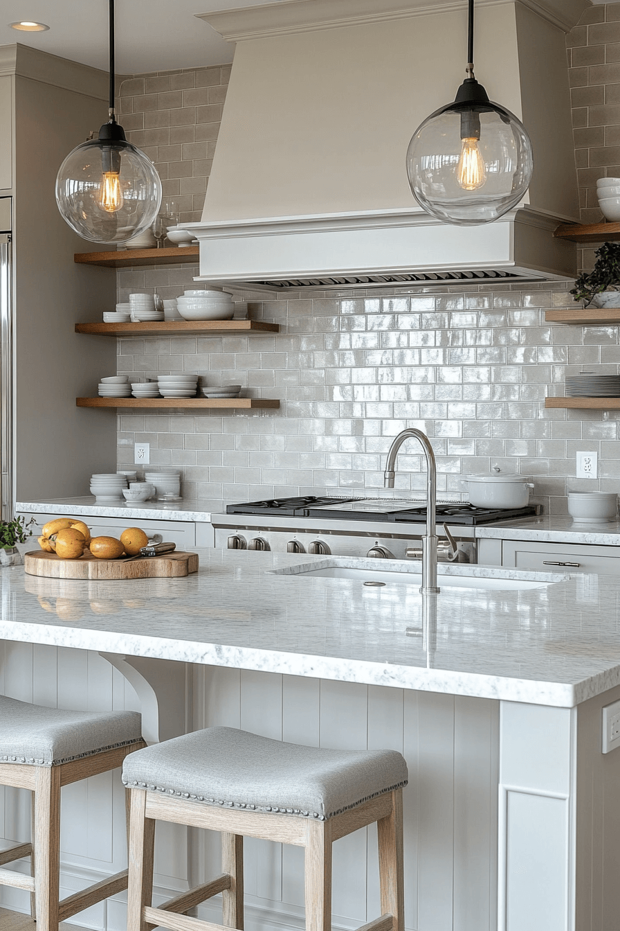 neutral backsplash kitchen