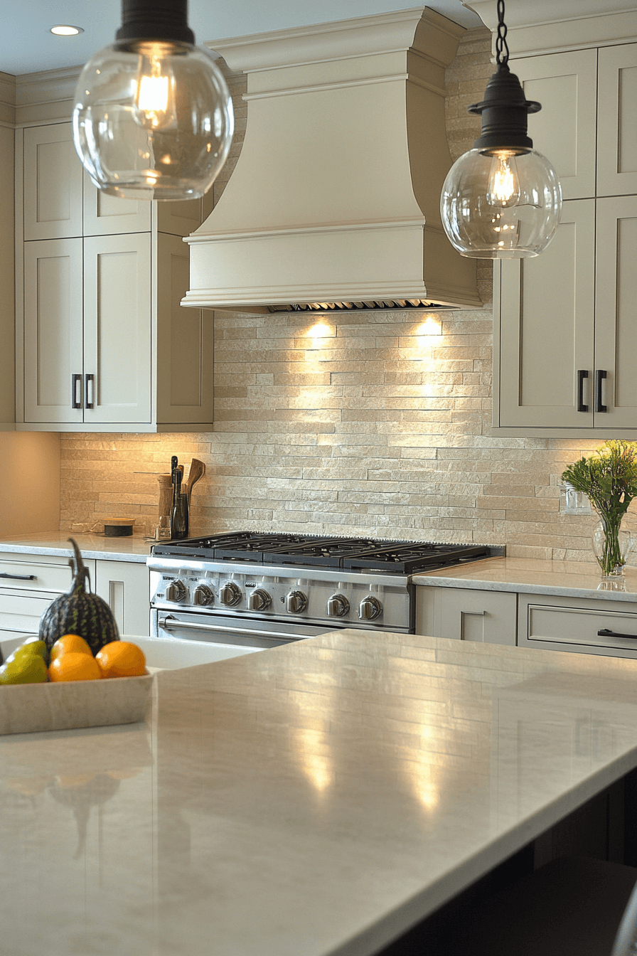 stone backsplash kitchen