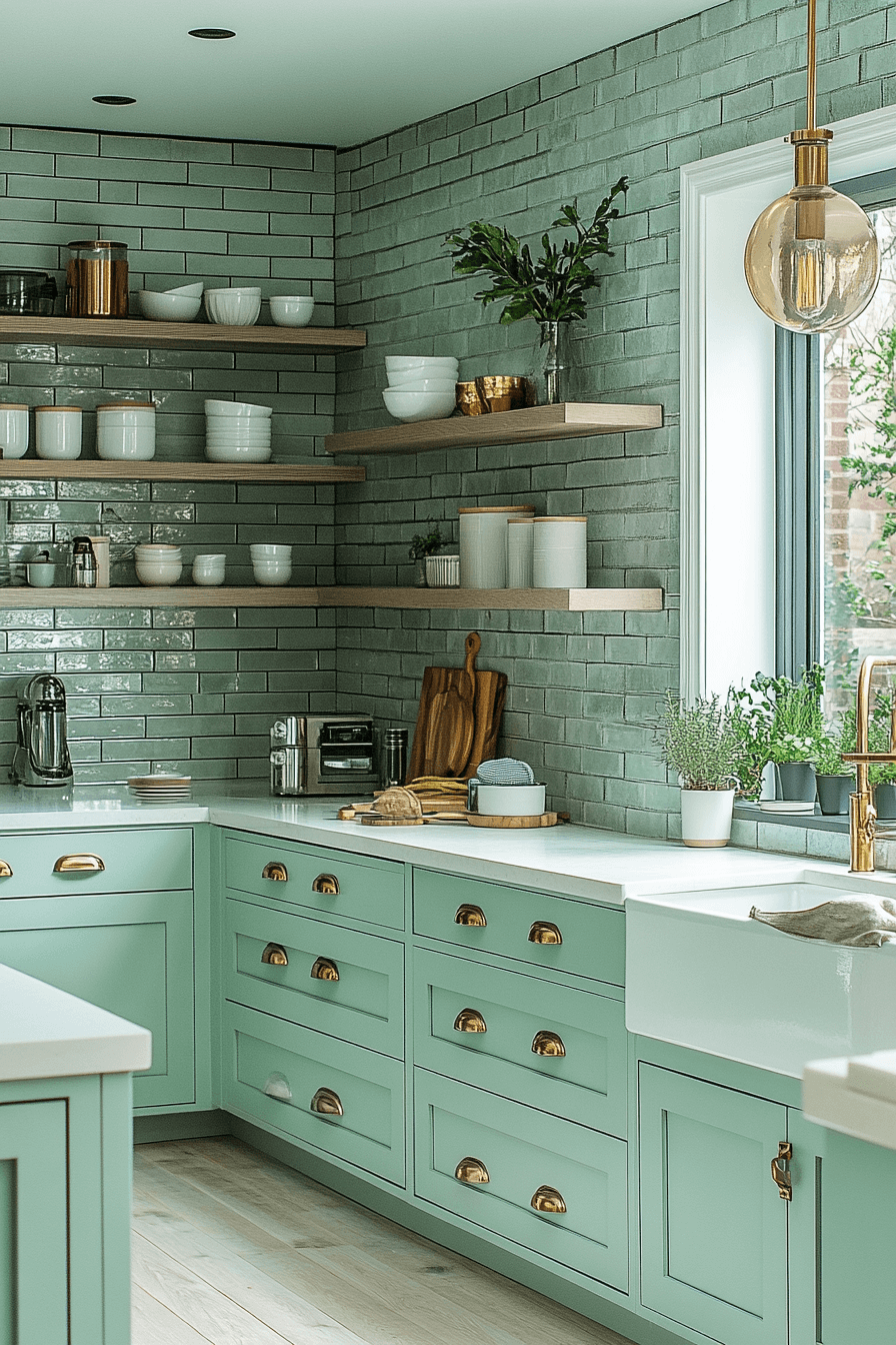 brick backsplash kitchen