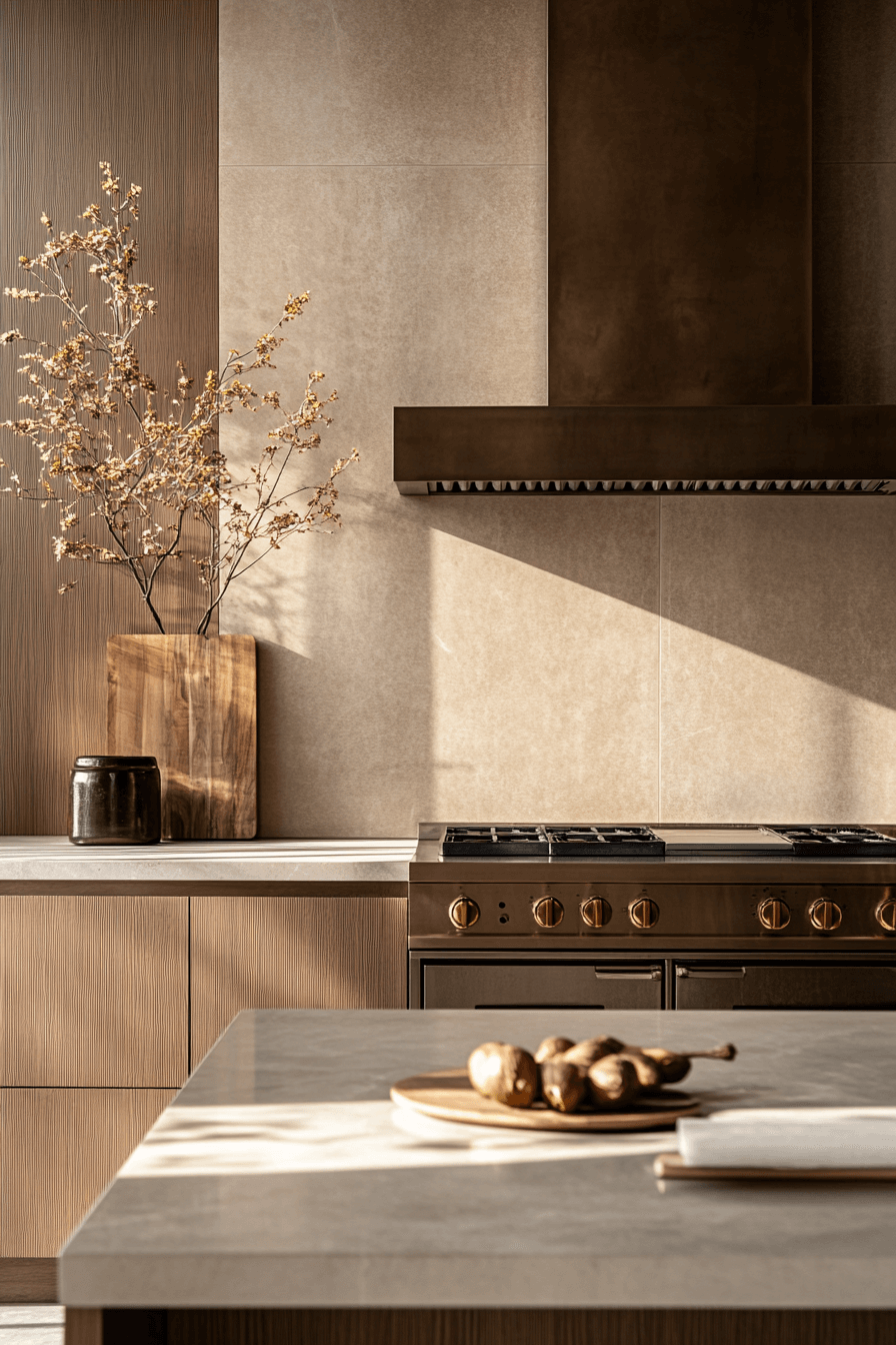 neutral backsplash kitchen