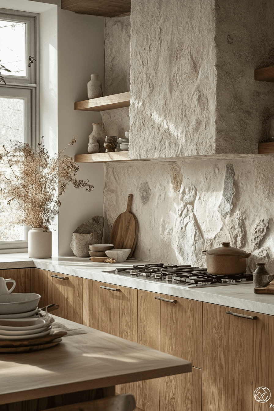 stone backsplash kitchen