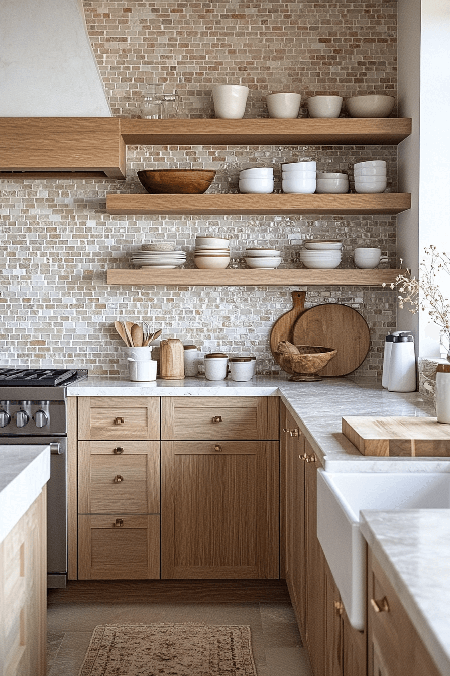 neutral backsplash kitchen