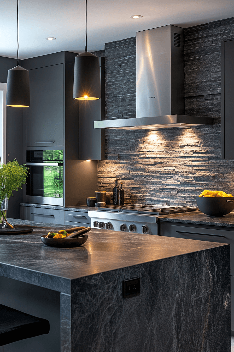 stone backsplash kitchen