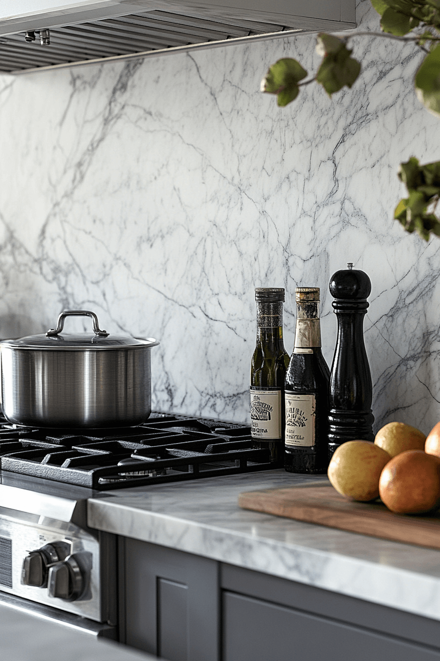 marble backsplash kitchen