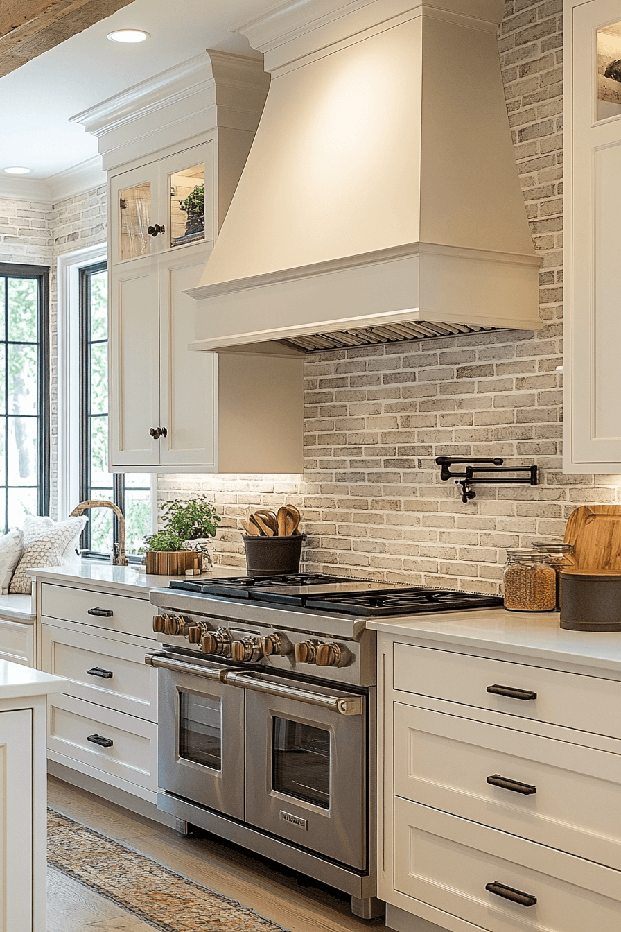brick backsplash kitchen