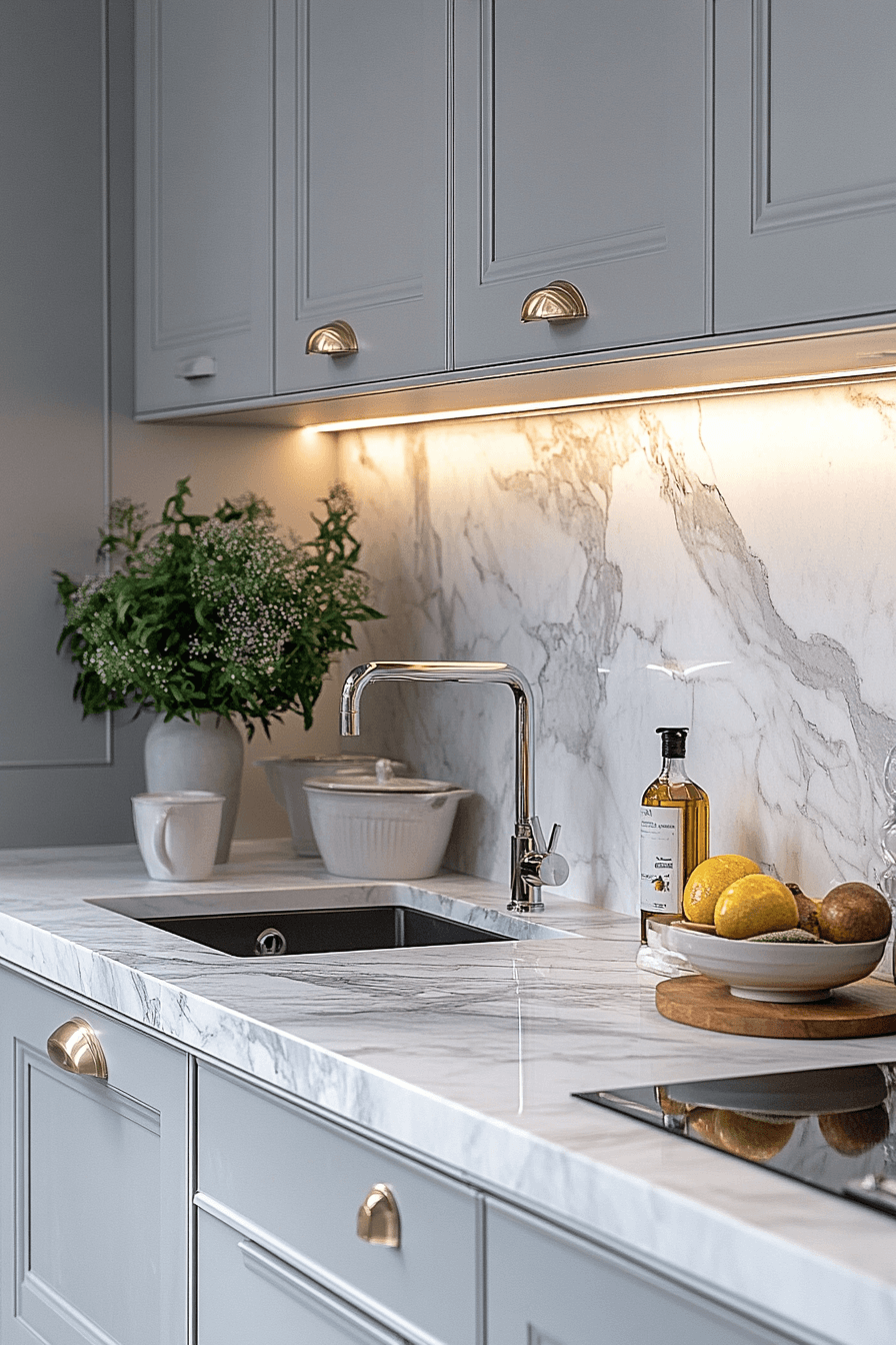 marble backsplash kitchen