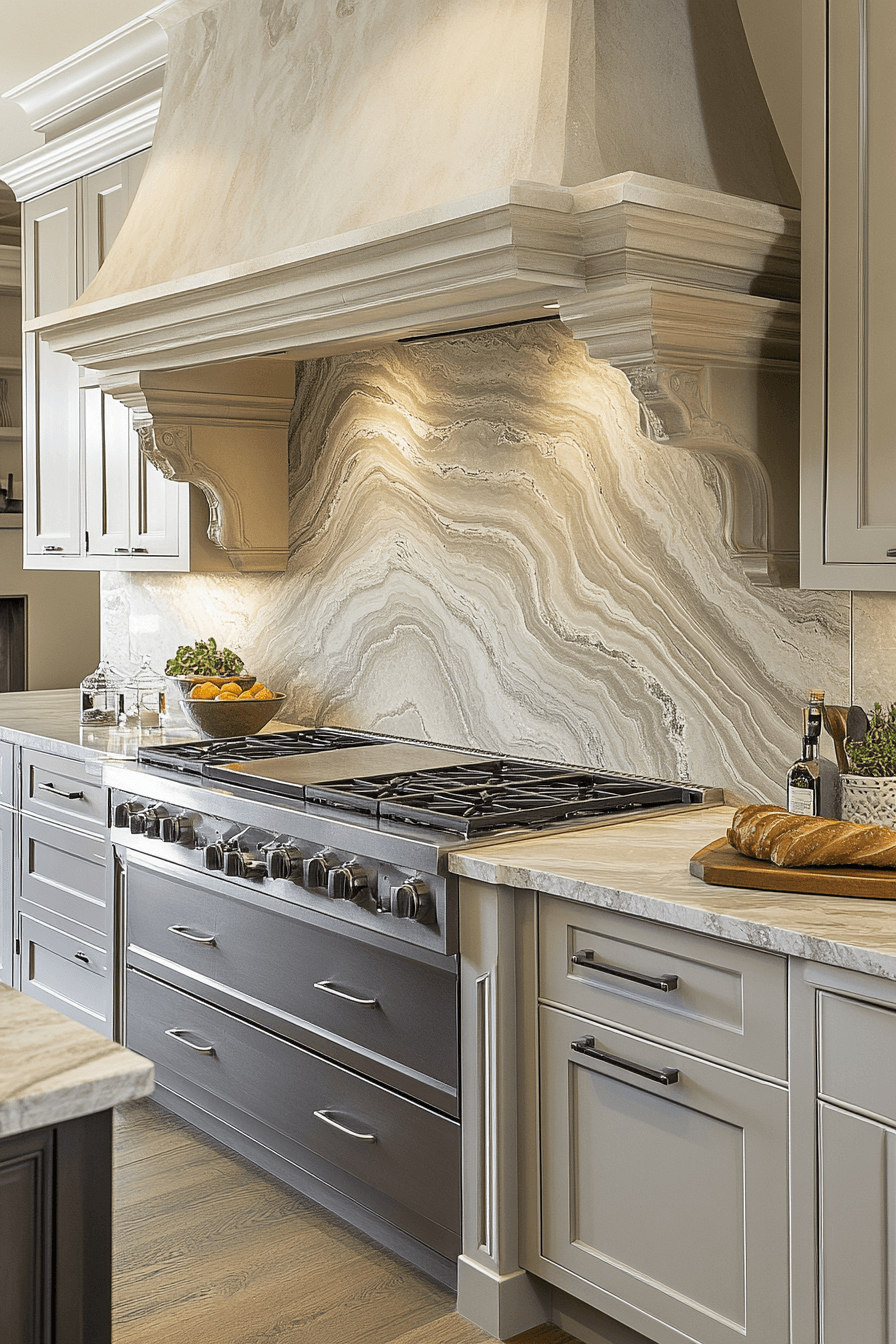 neutral backsplash kitchen