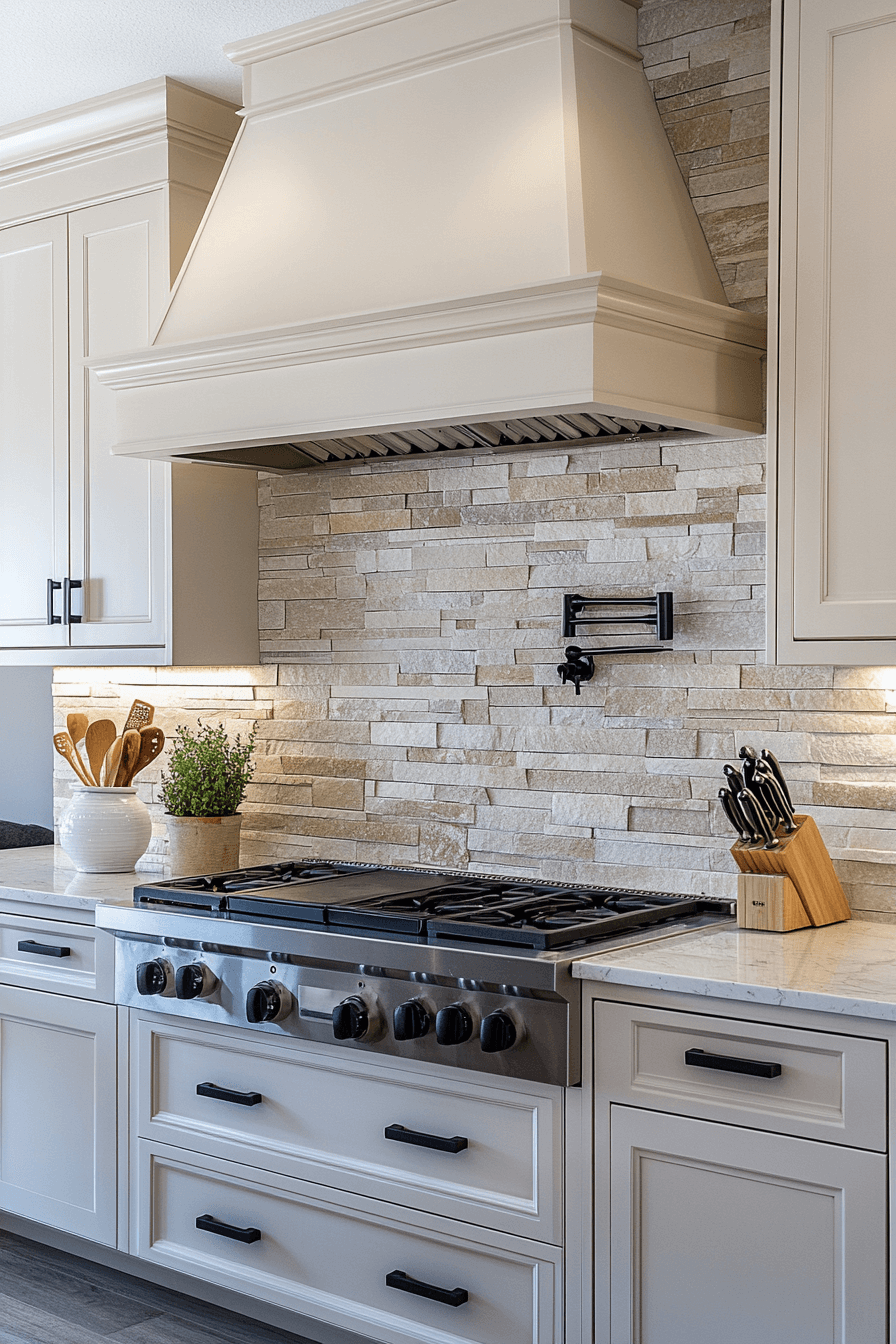 stone backsplash kitchen