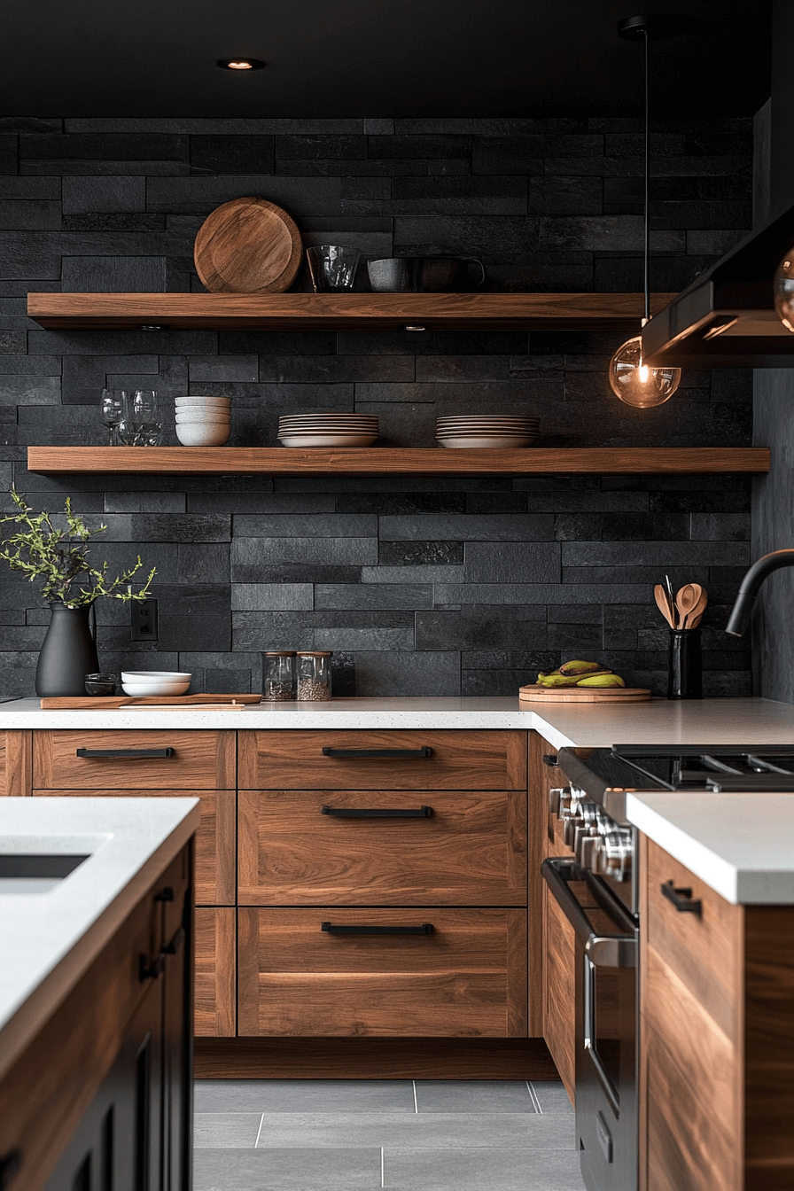 brick backsplash kitchen