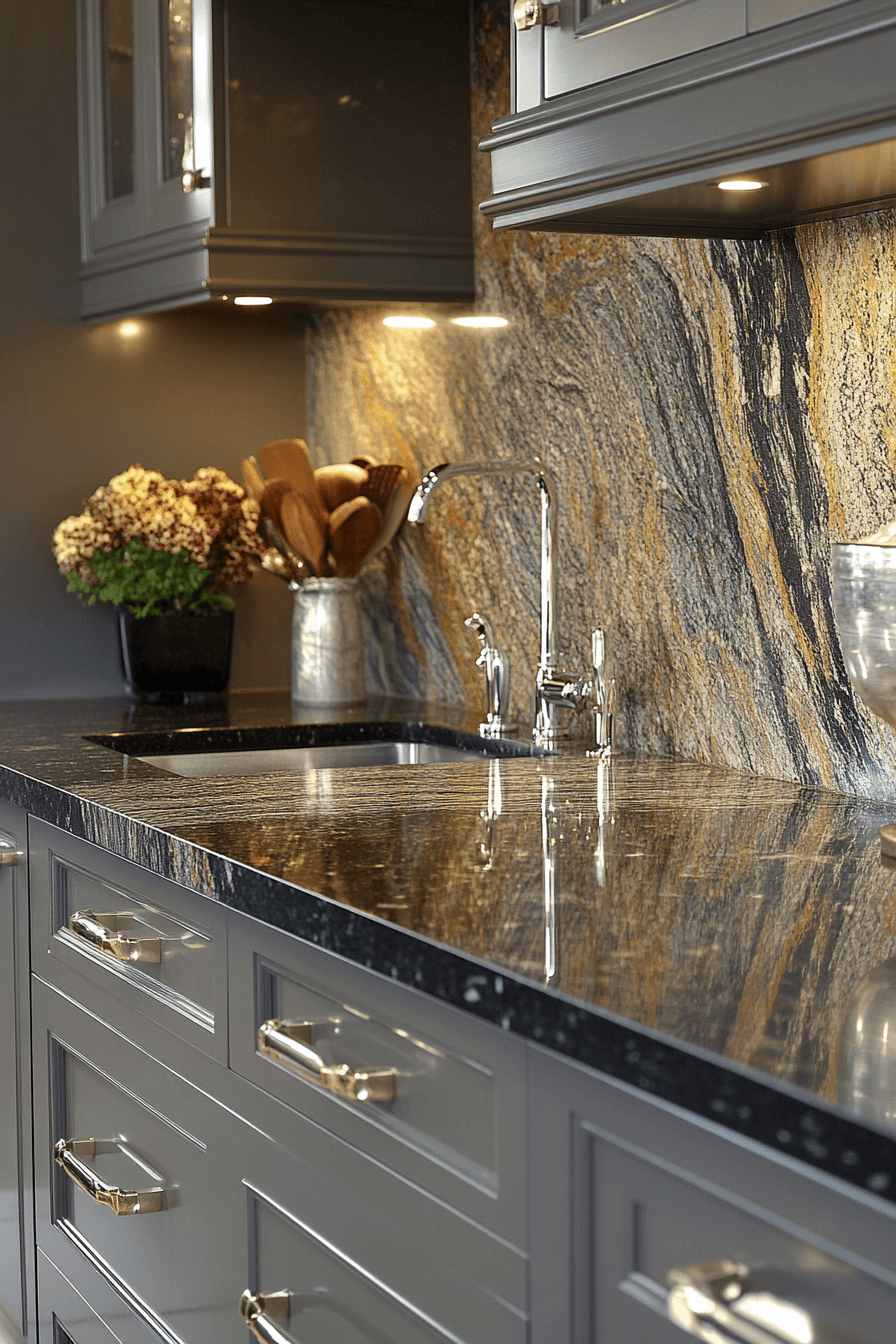 stone backsplash kitchen