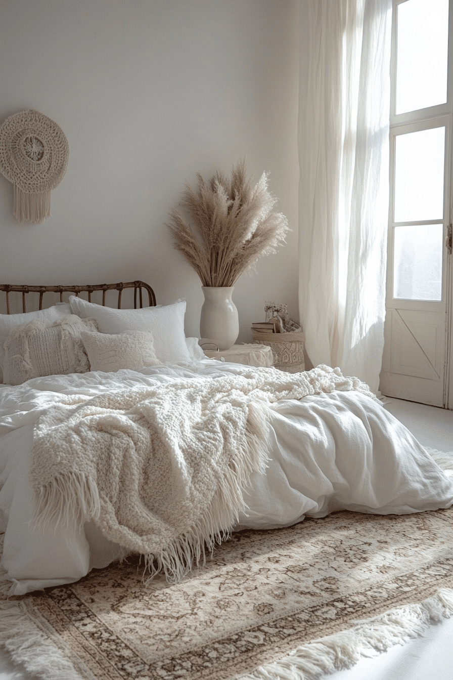 White Boho Bedroom Ideas