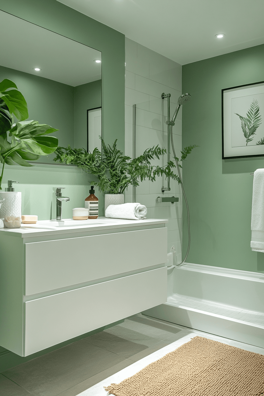 sage green bathroom